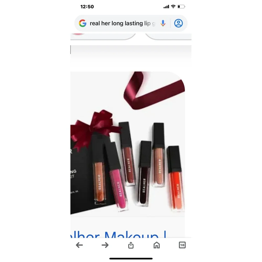 REALHER Long-Lasting Lip Gloss Kit 6 Piece Set Nudes Pinks Reds New in Box